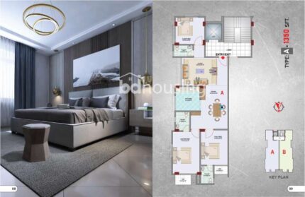 1350 sqft, 3 Beds Almost Ready Apartment/Flats for Sale at Adabor